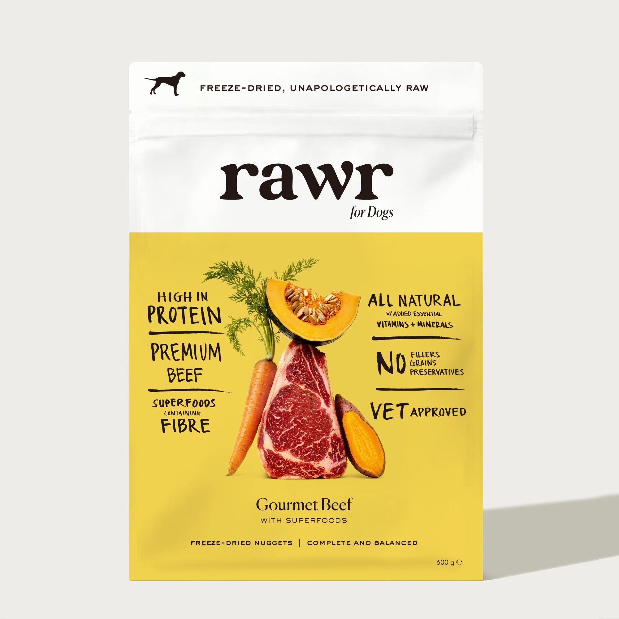 Gourmet Beef with Superfoods | Freeze-Dried Raw · Complete Dog Food