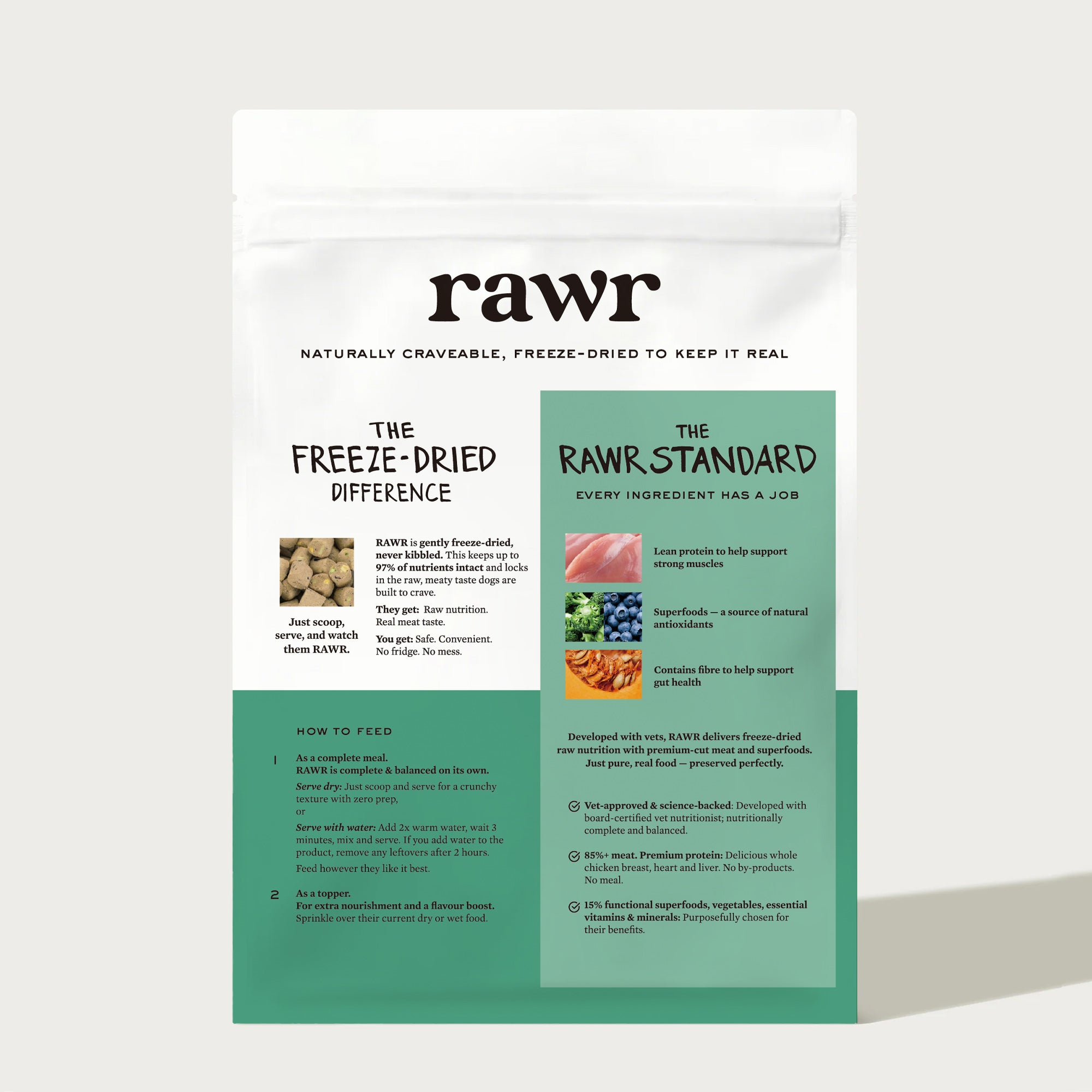 Gourmet Chicken with Superfoods | Freeze-Dried Raw · Complete Dog Food