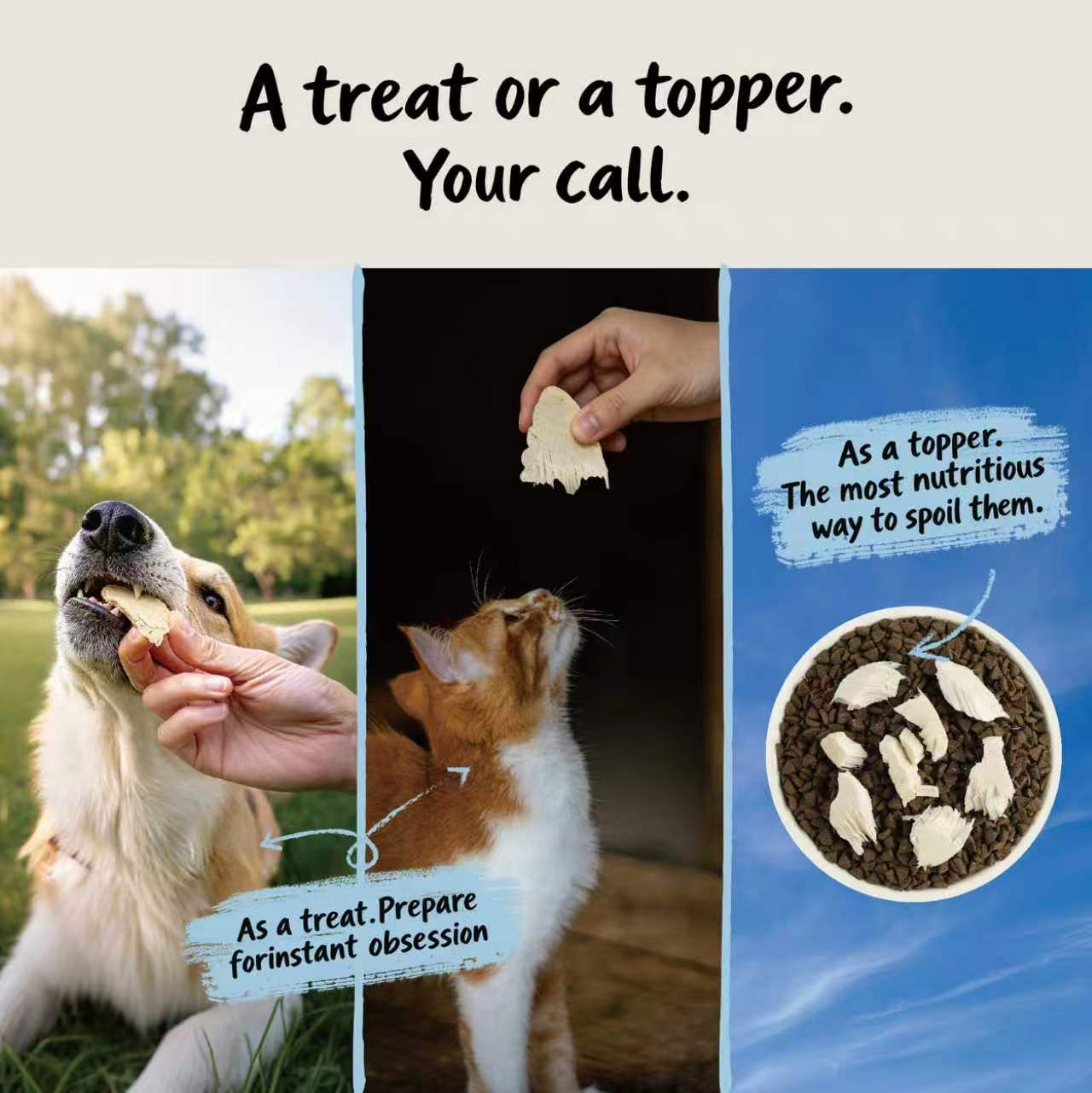 100% Chicken Breast | Freeze-Dried Treats · For Dogs & Cats