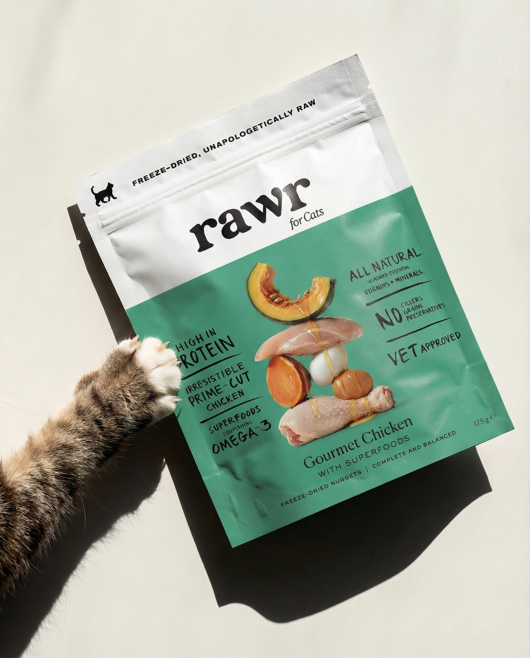 Gourmet Chicken with Superfoods | Freeze-Dried Raw · Complete Cat Food